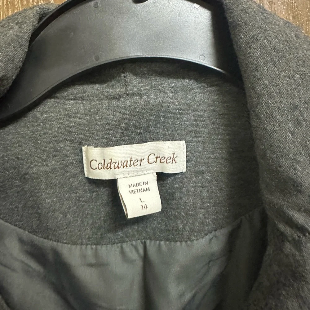 Coldwater Creek‎ Womens Vest Sleeveless Full Zip Gray Pockets Casual Layering